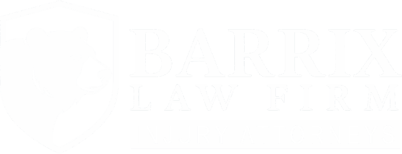 Barrix Law Firm Grand Rapids, official white bear and shield logo